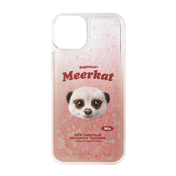 Mia the Meerkat TypeFace Aqua Glitter Case