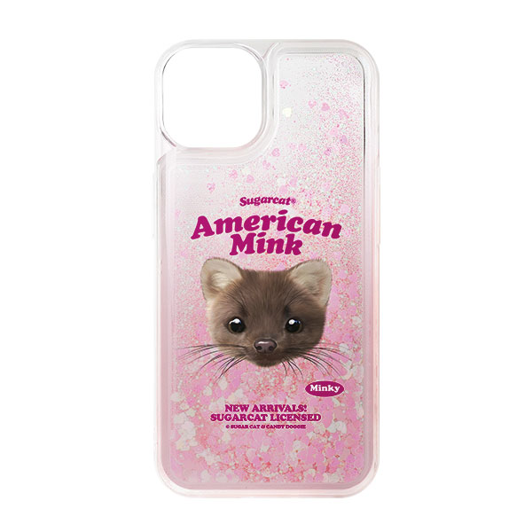 Minky the American Mink TypeFace Aqua Glitter Case