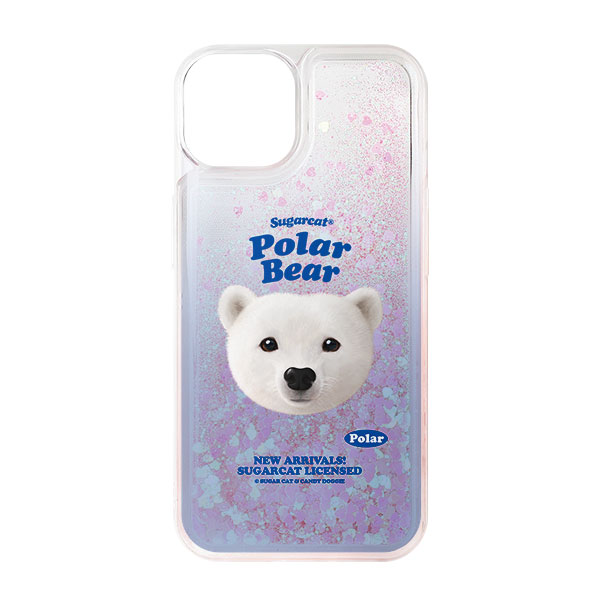 Polar the Polar Bear TypeFace Aqua Glitter Case