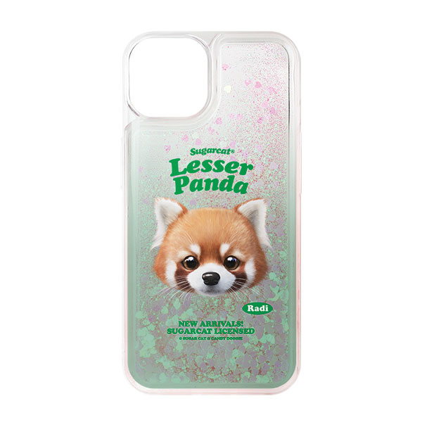 Radi the Lesser Panda TypeFace Aqua Glitter Case