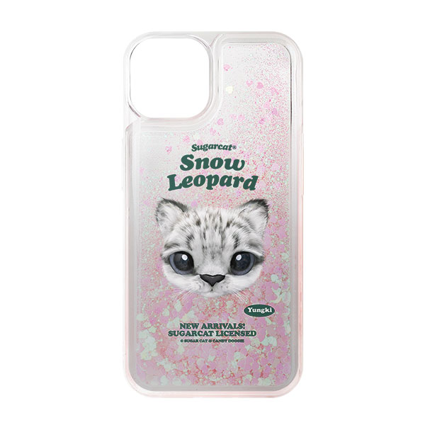 Yungki the Snow Leopard TypeFace Aqua Glitter Case