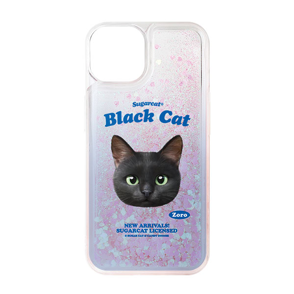 Zoro the Black Cat TypeFace Aqua Glitter Case
