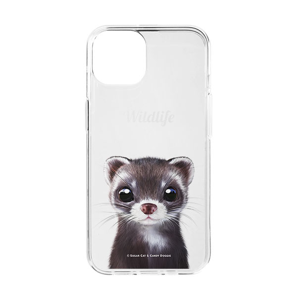 Jusky the Ferret Simple Clear Jelly Case