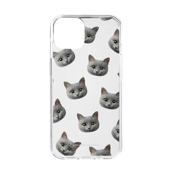 Nami the Russian Blue Face Patterns Clear Jelly Case