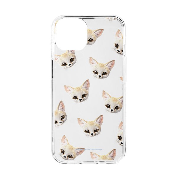 Denny the Fennec fox Face Patterns Clear Jelly Case