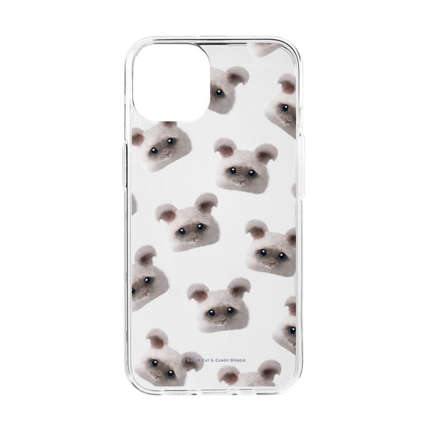 Fluffy the Angora Rabbit Face Patterns Clear Jelly/Gelhard Case