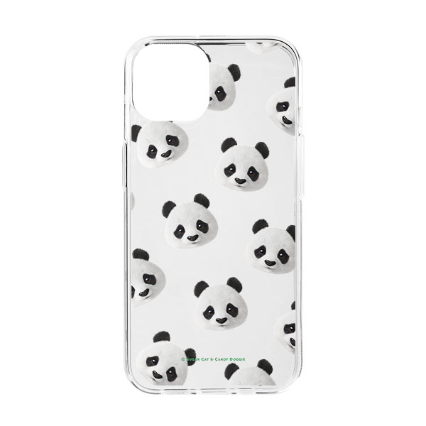 Pang the Giant Panda Face Patterns Clear Jelly Case