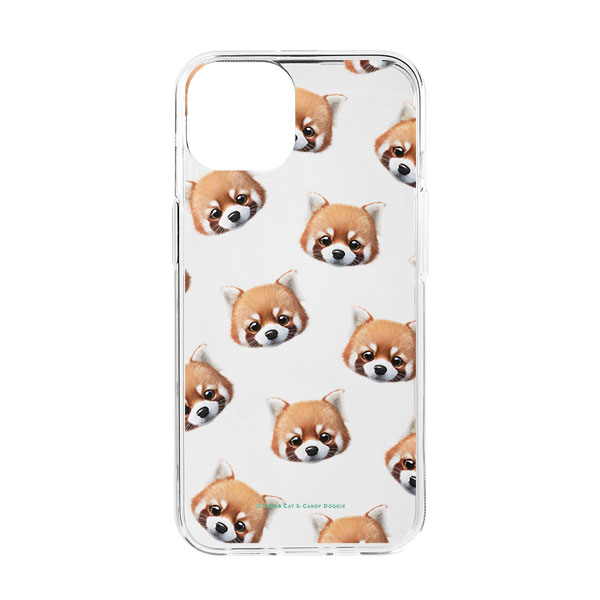 Radi the Lesser Panda Face Patterns Clear Jelly Case