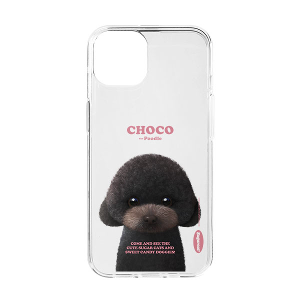 Choco the Black Poodle Retro Clear Jelly/Gelhard Case