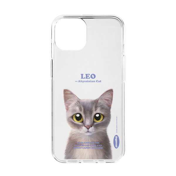 Leo the Abyssinian Blue Cat Retro Clear Jelly/Gelhard Case