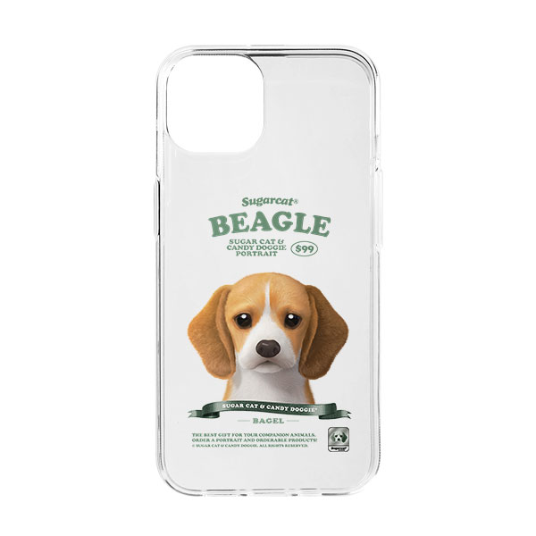 Bagel the Beagle New Retro Clear Jelly/Gelhard Case