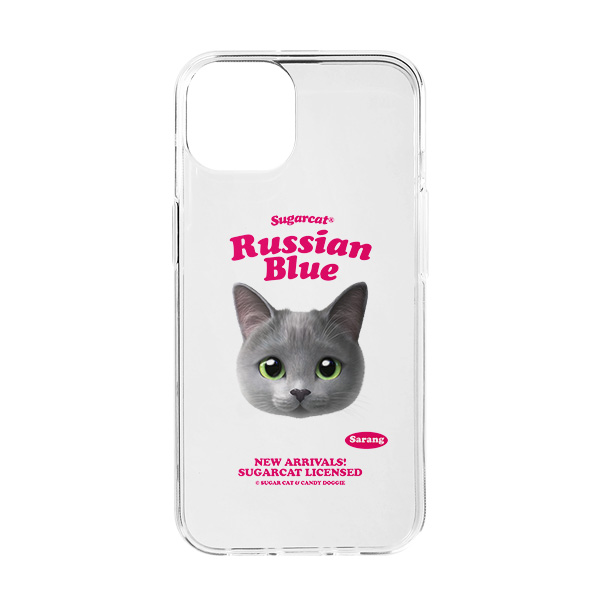 Sarang the Russian Blue TypeFace Clear Jelly/Gelhard Case