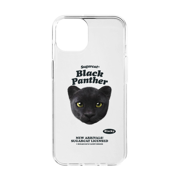 Blacky the Black Panther TypeFace Clear Jelly/Gelhard Case