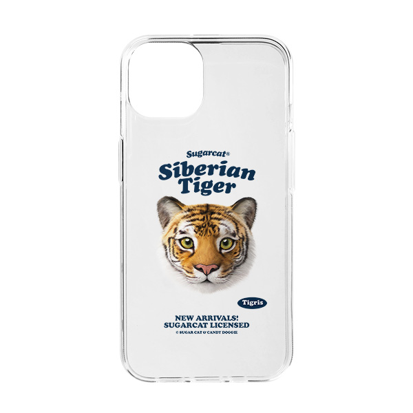 Tigris the Siberian Tiger TypeFace Clear Jelly/Gelhard Case
