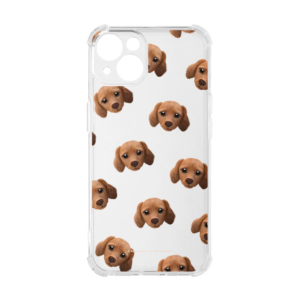 Baguette the Dachshund Face Patterns Shockproof Jelly/Gelhard Case