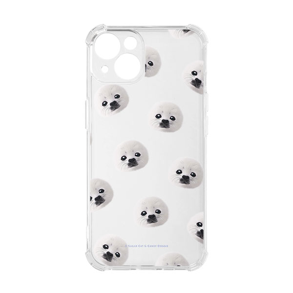 Juju the Harp Seal Face Patterns Shockproof Jelly Case