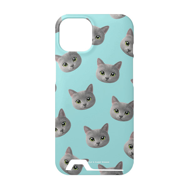 Chico the Russian Blue Face Patterns Under Card Hard Case