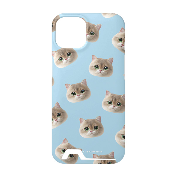 Christmas the British Shorthair Face Patterns Under Card Hard Case