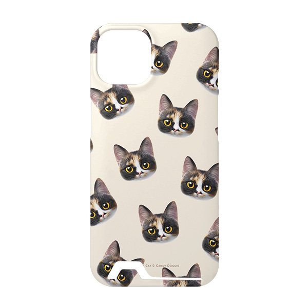Mayo the Tricolor cat Face Patterns Under Card Hard Case