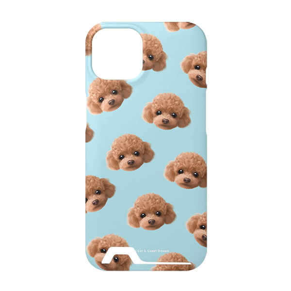 Ruffy the Poodle Face Patterns Under Card Hard Case