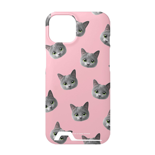 Sarang the Russian Blue Face Patterns Under Card Hard Case