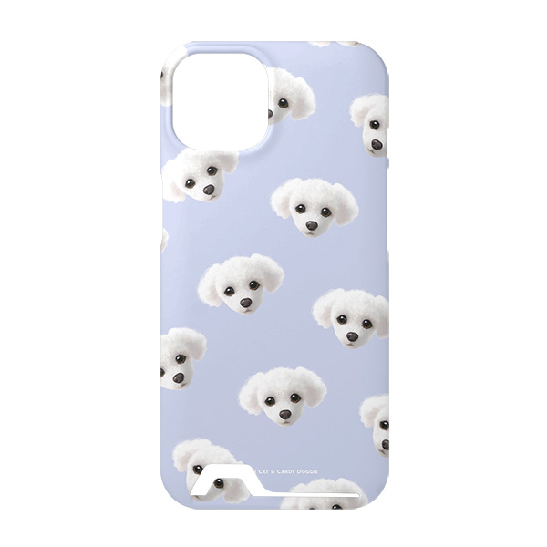 Siri the White Poodle Face Patterns Under Card Hard Case