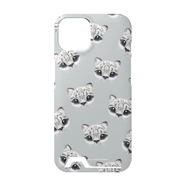 Yungki the Snow Leopard Face Patterns Under Card Hard Case