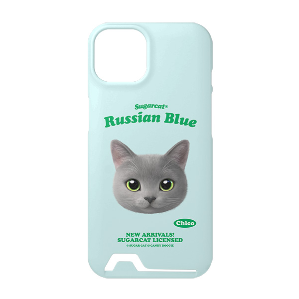 Chico the Russian Blue TypeFace Under Card Hard Case