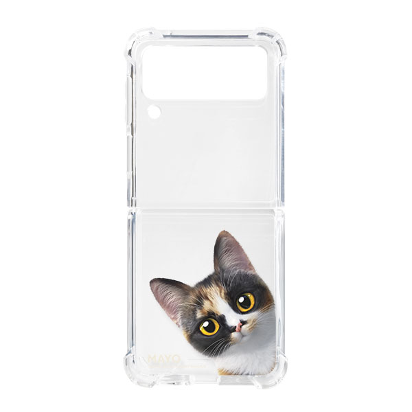 Mayo the Tricolor cat Peekaboo Shockproof Gelhard Case for ZFLIP series