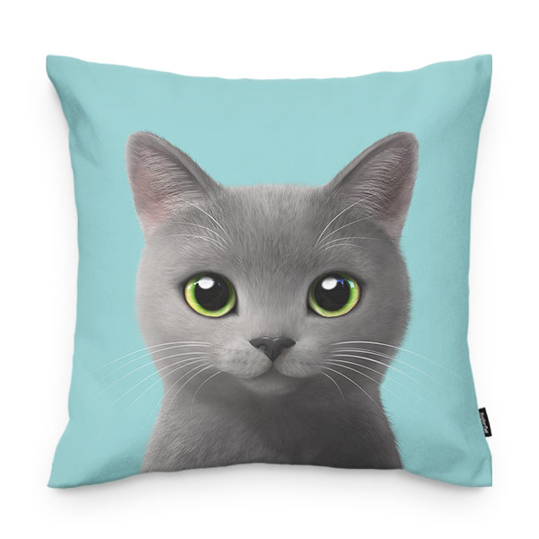 Chico the Russian Blue Throw Pillow
