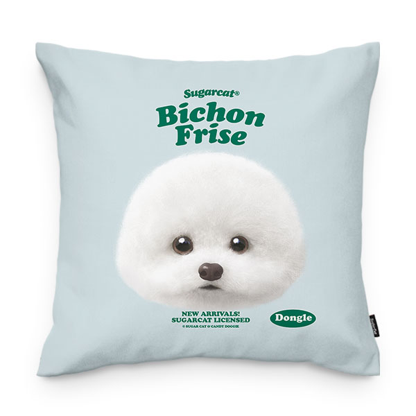 Dongle the Bichon TypeFace Throw Pillow