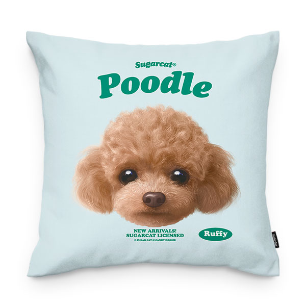 Ruffy the Poodle TypeFace Throw Pillow