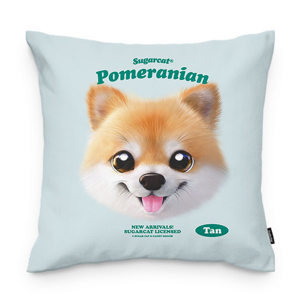 Tan the Pomeranian TypeFace Throw Pillow