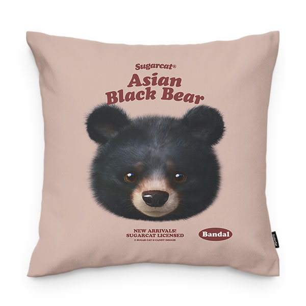 Bandal the Aisan Black Bear TypeFace Throw Pillow