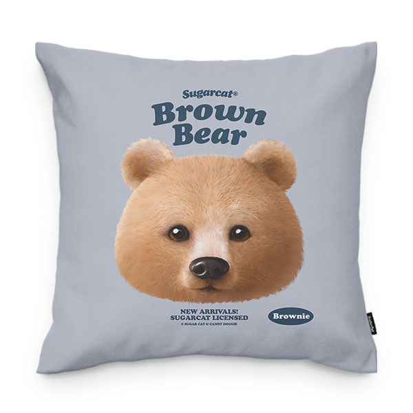 Brownie the Bear TypeFace Throw Pillow