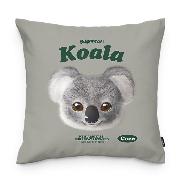 Coco the Koala TypeFace Throw Pillow
