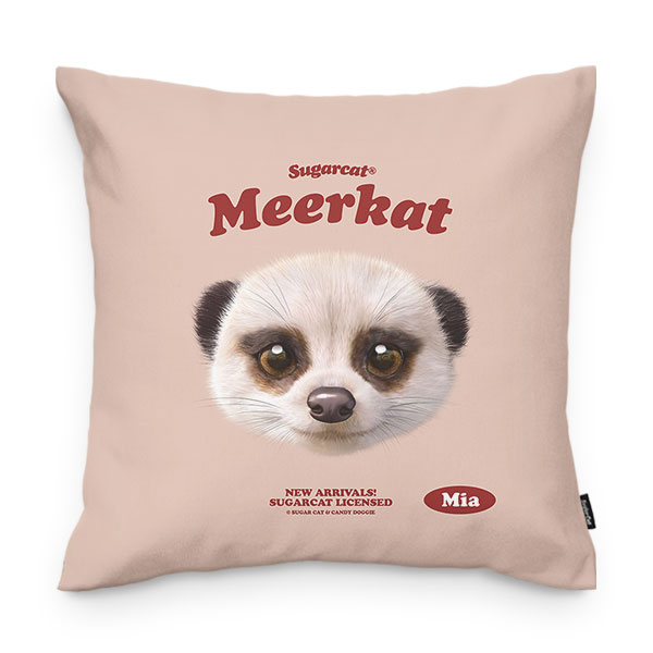 Mia the Meerkat TypeFace Throw Pillow