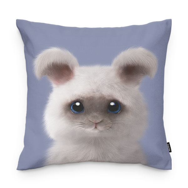 Fluffy the Angora Rabbit Throw Pillow