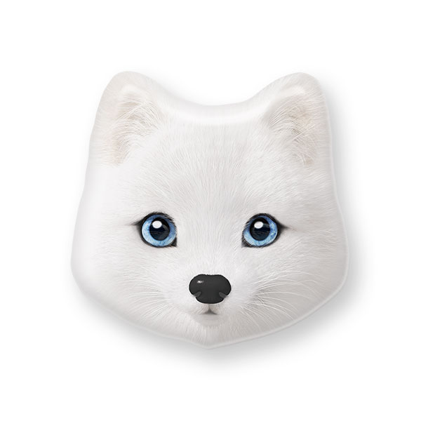 Polly the Arctic Fox Face Shape Epoxy Tok