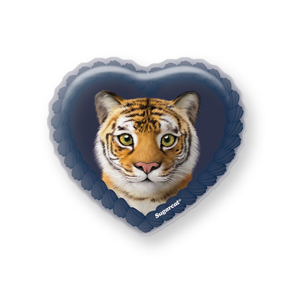 Tigris the Siberian Tiger MyHeart Shape Epoxy Tok