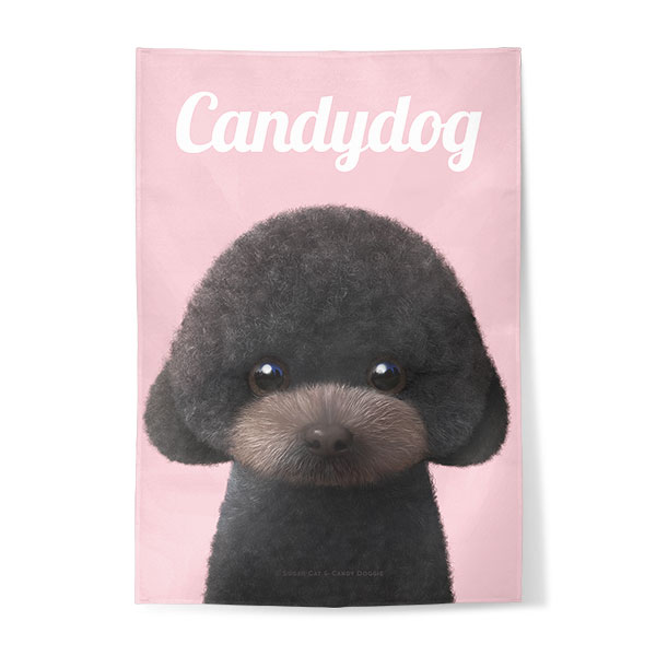 Choco the Black Poodle Magazine Fabric Poster