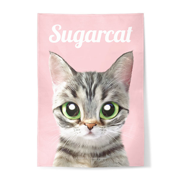 Momo the American shorthair cat Magazine Fabric Poster