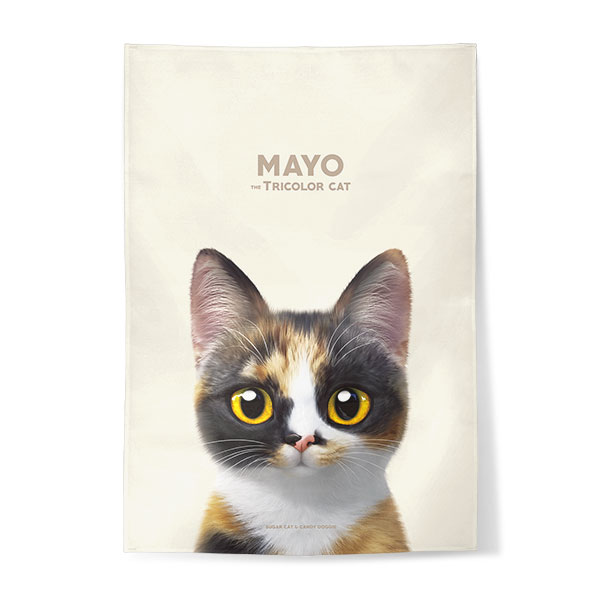 Mayo the Tricolor cat Fabric Poster