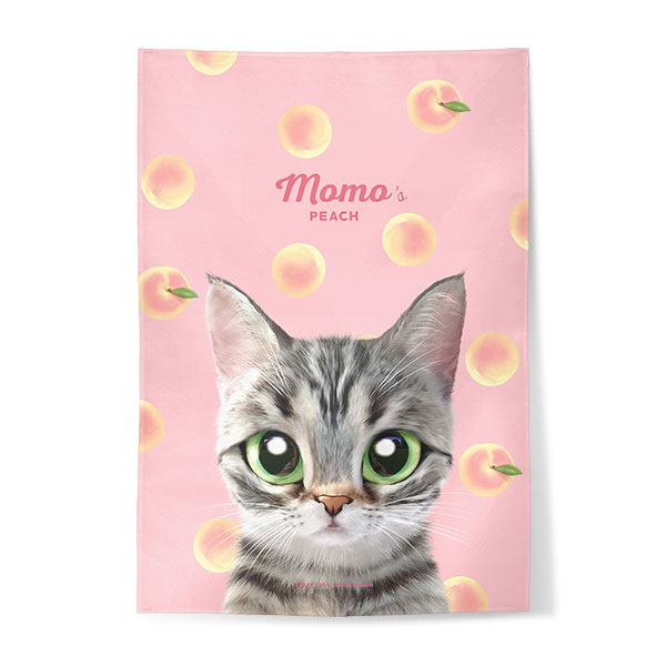 Momo the American shorthair cat’s Peach Fabric Poster