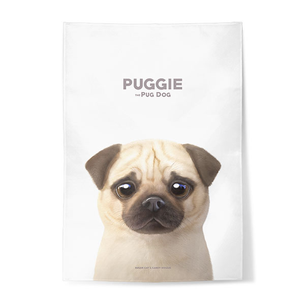 Puggie the Pug Dog Fabric Poster