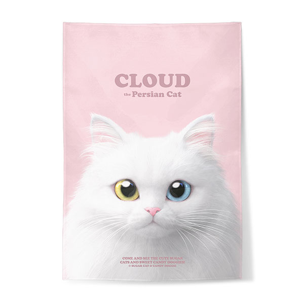 Cloud the Persian Cat Retro Fabric Poster