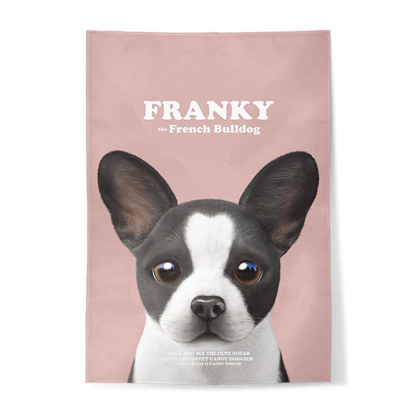 Franky the French Bulldog Retro Fabric Poster