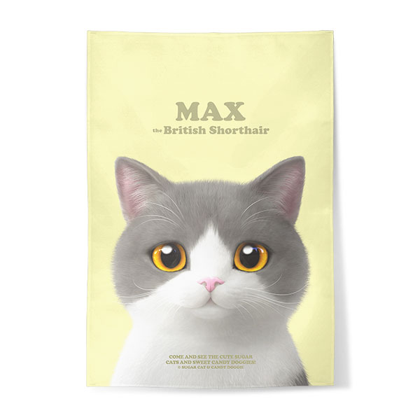 Max the British Shorthair Retro Fabric Poster
