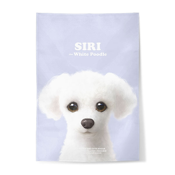 Siri the White Poodle Retro Fabric Poster
