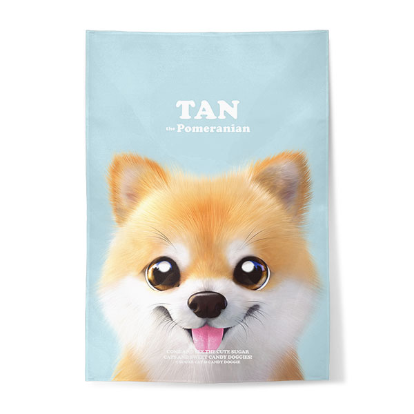Tan the Pomeranian Retro Fabric Poster
